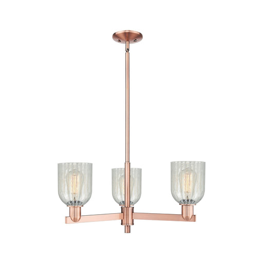 Innovations Caledonia 27in 3-Light Pendant | Industrial Antique Copper Steel and Mouchette Glass | Kitchen Island & Dining Room | Model 716-3CR-AC-G2511
