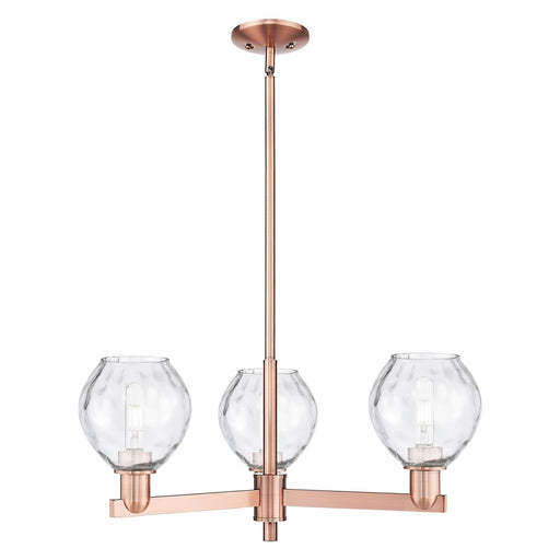 Innovations Waverly 28in 3-Light Pendant | Industrial Antique Copper Steel and Clear Glass | Kitchen Island & Dining Room | 27.75 | Model 716-3CR-AC-G362