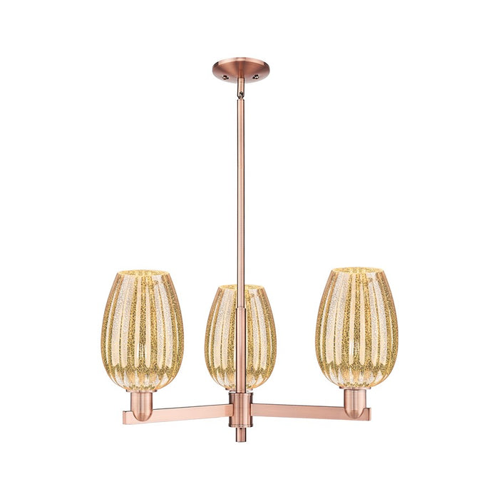 Innovations Preston 3Lt 18" Flute Stem Chandelier, CP/MC - 716-3CR-AC-G457-6ME