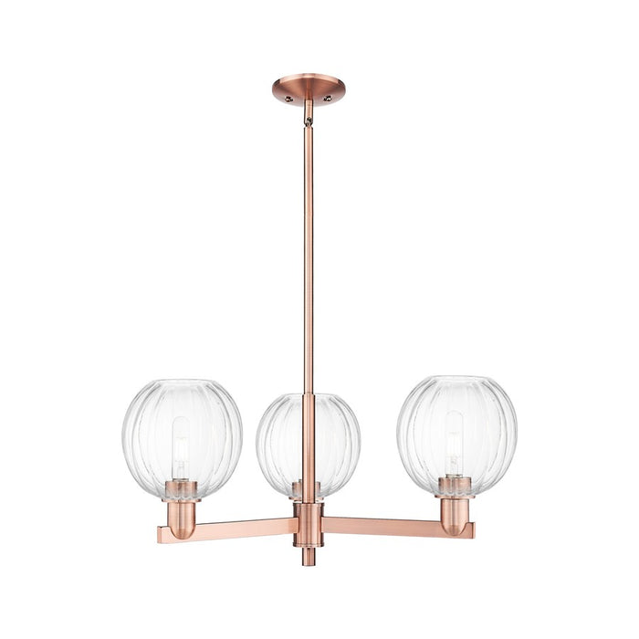 Innovations Preston 3Lt 18" Globe Stem Chandelier, CP/CL - 716-3CR-AC-G458-7CL