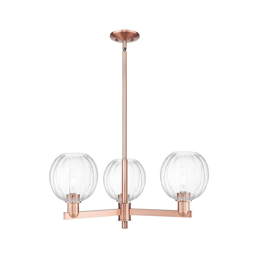 Innovations Preston 3Lt 18" Globe Stem Chandelier, CP/CL - 716-3CR-AC-G458-7CL