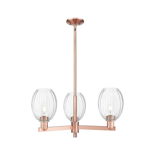 Innovations Preston 3Lt 18" Bell Stem Chandelier, CP/Clear - 716-3CR-AC-G459-6CL