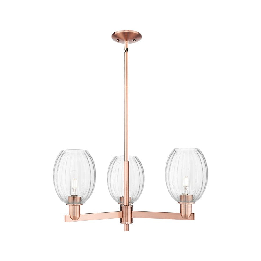 Innovations Preston 3Lt 18" Bell Stem Chandelier, CP/Clear - 716-3CR-AC-G459-6CL