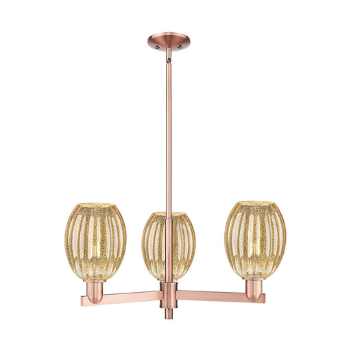 Innovations Preston Bulb 28in 3-Light Pendant | Industrial Antique Copper Steel and Mercury Glass | Kitchen Island & Dining | Model 716-3CR-AC-G459-6ME