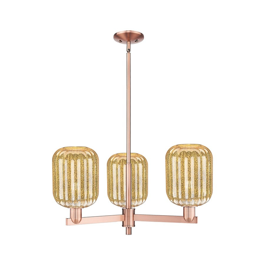 Innovations Preston 3Lt 18" Jar Stem Chandelier, CP/MC - 716-3CR-AC-G460-7ME