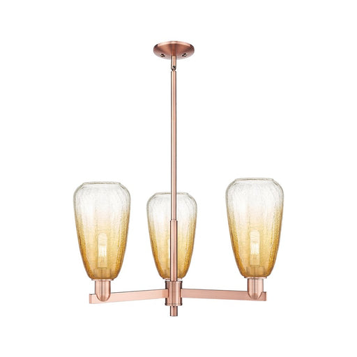 Innovations BH Almond 3Lt 18" Stem Chandelier, CP/AM - 716-3CR-AC-G480-6AM