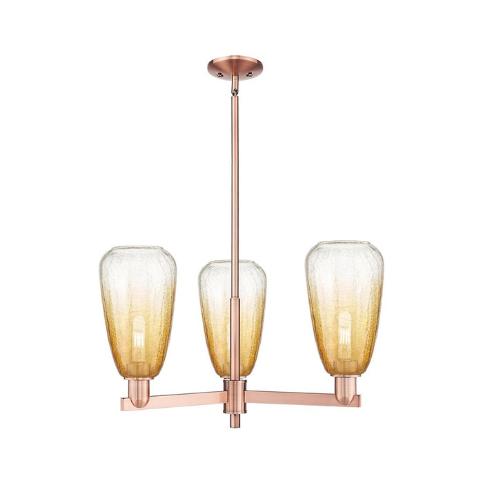 Innovations BH Almond 3Lt 18" Stem Chandelier, CP/AM - 716-3CR-AC-G480-6AM