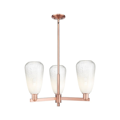 Innovations BH Almond 3Lt 18" Stem Chandelier, CP/OP - 716-3CR-AC-G480-6OP