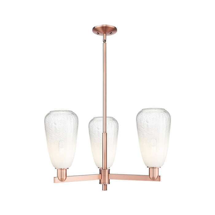 Innovations BH Almond 3Lt 18" Stem Chandelier, CP/OP - 716-3CR-AC-G480-6OP