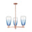 Innovations BH Almond 3Lt 18" Stem Chandelier, CP/SB - 716-3CR-AC-G480-6SB
