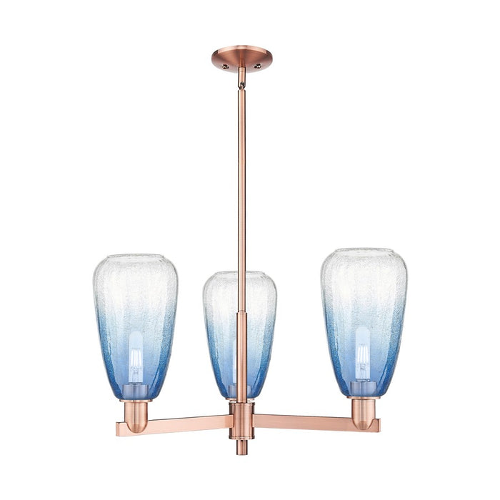 Innovations BH Almond 3Lt 18" Stem Chandelier, CP/SB - 716-3CR-AC-G480-6SB