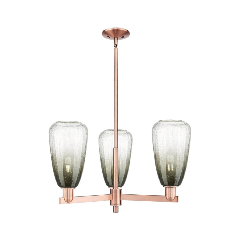 Innovations BH Almond 3Lt 18" Stem Chandelier, CP/SL - 716-3CR-AC-G480-6SL