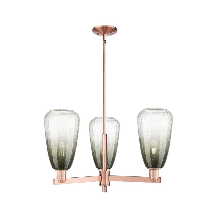 Innovations BH Almond 3Lt 18" Stem Chandelier, CP/SL - 716-3CR-AC-G480-6SL