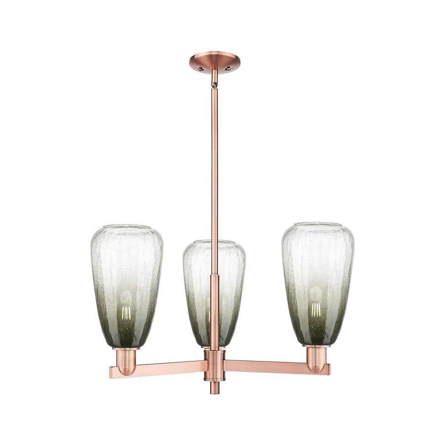 Innovations BH Almond 3Lt 18" Stem Chandelier, CP/SL - 716-3CR-AC-G480-6SL