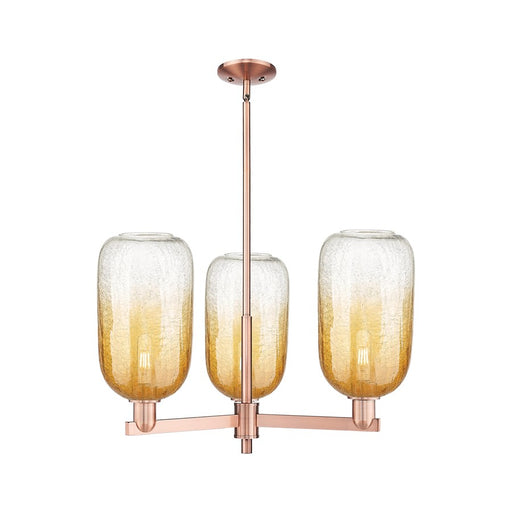 Innovations BH Cloche 3Lt 18" Stem Chandelier, CP/AM - 716-3CR-AC-G482-7AM