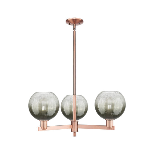 Innovations Brookhaven Globe 30in 3-Light Pendant | Industrial Antique Copper Steel and Slate Glass | Kitchen Island & Dining | Model 716-3CR-AC-G483-8SL