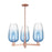 Innovations BH Flute 3Lt 18" Stem Chandelier, CP/SB - 716-3CR-AC-G484-7SB