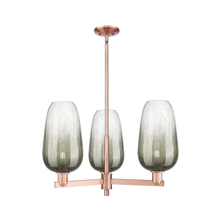 Innovations BH Flute 3Lt 18" Stem Chandelier, CP/SL - 716-3CR-AC-G484-7SL