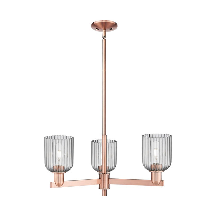 Innovations Bridal Veil 3Lt 18" Chandelier, Copper/Smoke - 716-3CR-AC-G559-5SM