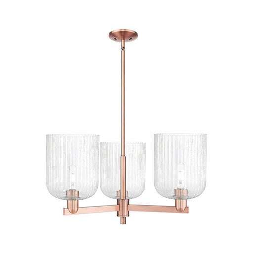 Innovations Bridal Veil 30in 3-Light Pendant | Industrial Antique Copper Steel and Seedy Bell Glass | Kitchen Island & Dining | Model 716-3CR-AC-G559-8SDY