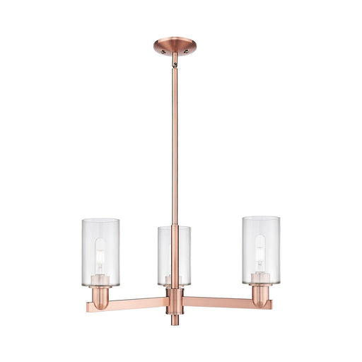 Innovations Clymer 26in 3-Light Pendant | Industrial Antique Copper Steel and Clear Glass | Kitchen Island & Dining Room | 25.62 x | Model 716-3CR-AC-G802