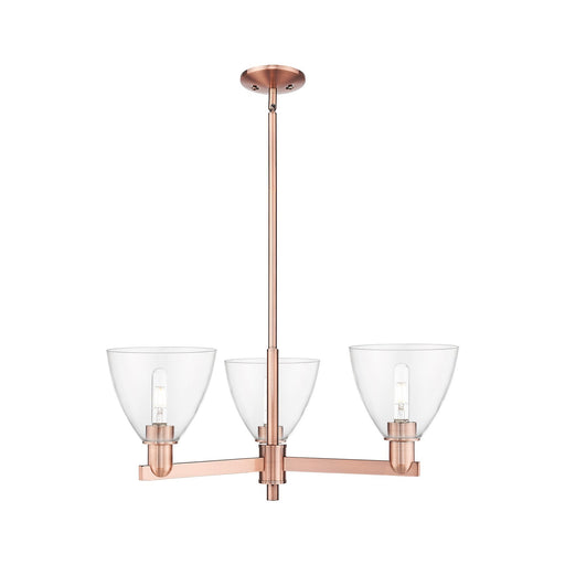 Innovations Bristol 29.25in 3-Light Pendant | Industrial Antique Copper Steel and Clear Glass | Kitchen Island & Dining Room | Model 716-3CR-AC-GBD-752