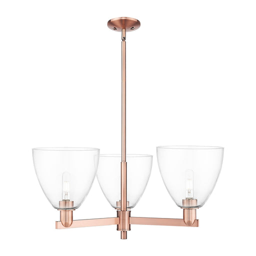 Innovations Bristol 31in 3-Light Pendant | Industrial Antique Copper Steel and Clear Glass | Kitchen Island & Dining Room | Model 716-3CR-AC-GBD-92