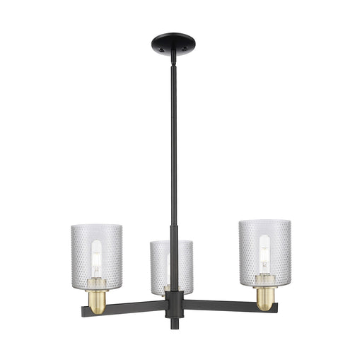 Innovations Cobbleskill 27in 3-Light Pendant | Industrial Black Antique Brass Steel and Clear Glass | Kitchen Island & Dining | Model 716-3CR-BAB-G112