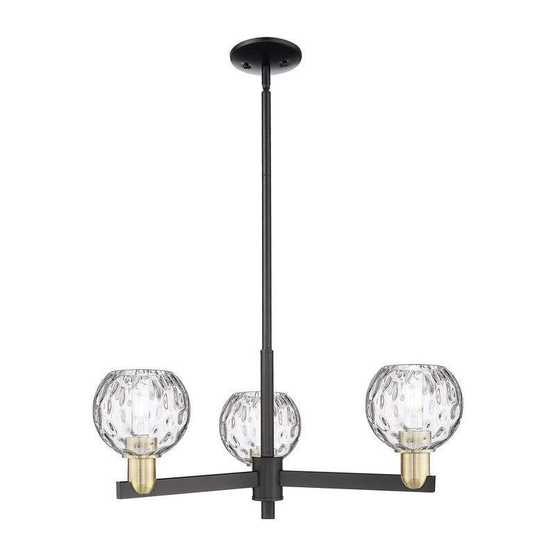 Innovations Athens Water Glass 28in 3-Light Pendant | Industrial Black Antique Brass Steel and Clear Glass | Kitchen Island & | Model 716-3CR-BAB-G1215-6