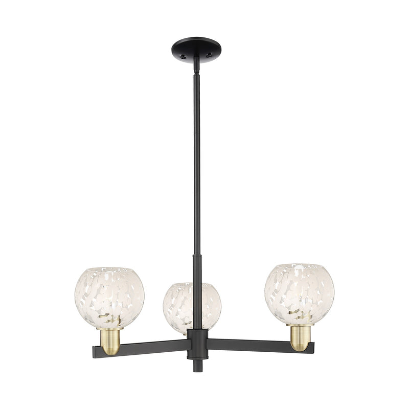 Innovations Lighting Arcadia 28in 3-Light Pendant | Industrial Black Antique Brass and White Mouchette Glass | Kitchen | Model 716-3CR-BAB-G1216-6WM