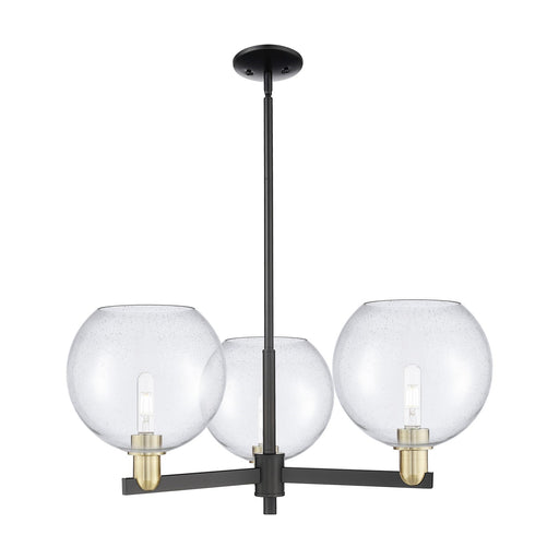 Innovations Athens 32in 3-Light Pendant | Industrial Black Antique Brass and Seedy Glass | Kitchen Island & Dining Room | Model 716-3CR-BAB-G124-10
