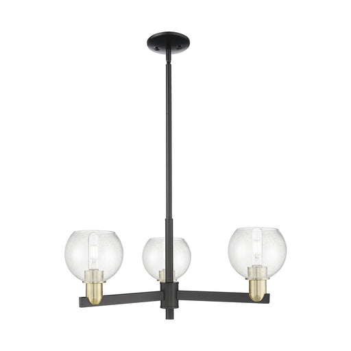 Innovations Athens 28in 3-Light Pendant | Industrial Black Antique Brass and Seedy Glass | Kitchen Island & Dining Room | 27.62 | Model 716-3CR-BAB-G124-6