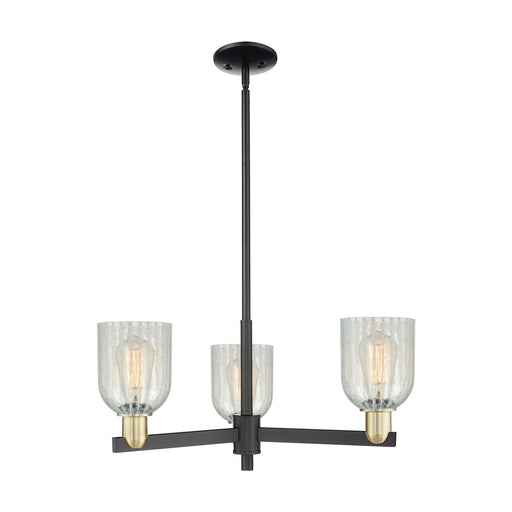 Innovations Caledonia 27in 3-Light Pendant | Industrial Black Antique Brass Steel and Mouchette Glass | Kitchen Island & Dining | Model 716-3CR-BAB-G2511