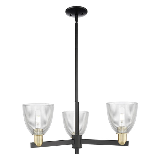 Innovations Castile 28in 3-Light Pendant | Industrial Black Antique Brass Steel and Clear Glass | Kitchen Island & Dining Room | Model 716-3CR-BAB-G382
