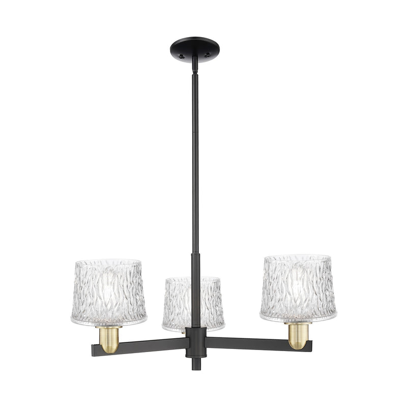 Innovations Niagara 28in 3-Light Pendant | Industrial Black Antique Brass Steel and Clear Glass | Kitchen Island & Dining Room | Model 716-3CR-BAB-G402