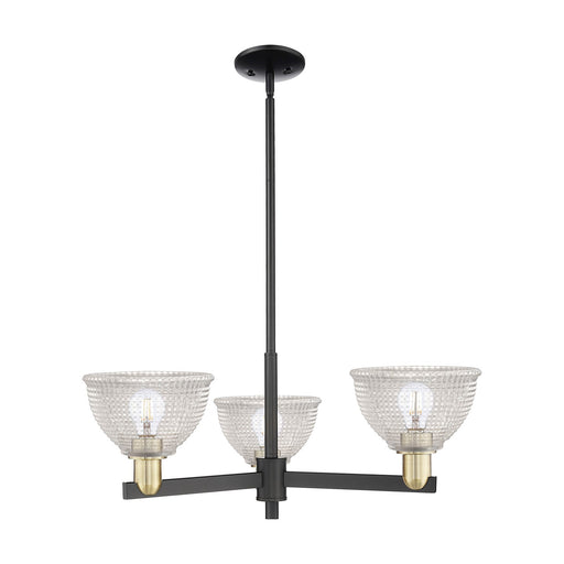 Innovations Arietta 30in 3-Light Pendant | Industrial Black Antique Brass Steel and Clear Glass | Kitchen Island & Dining Room | Model 716-3CR-BAB-G422