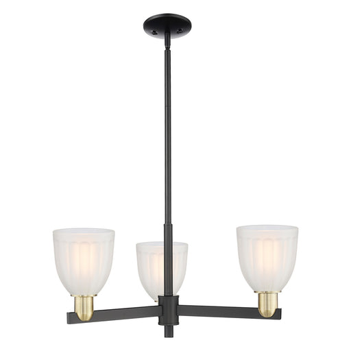 Innovations Brookfield 28in 3-Light Pendant | Industrial Black Antique Brass and White Frosted Ribbed Glass | Kitchen Island & | Model 716-3CR-BAB-G441