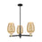 Innovations Preston 3Lt 18" Flute Stem Chandelier, BKS/MC - 716-3CR-BAB-G457-6ME
