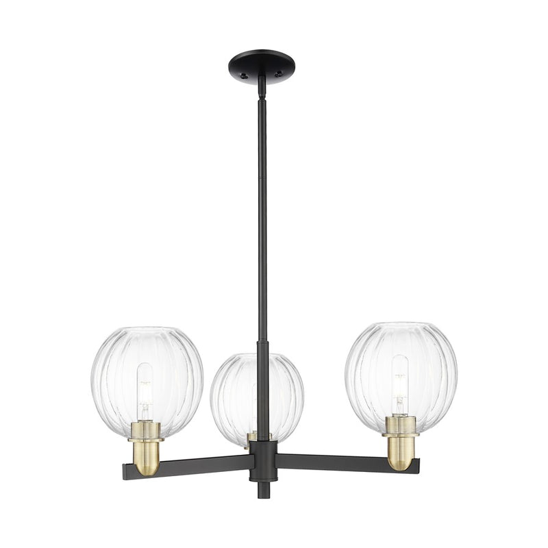 Innovations Preston 3Lt 18" Globe Stem Chandelier, BKS/CL - 716-3CR-BAB-G458-7CL