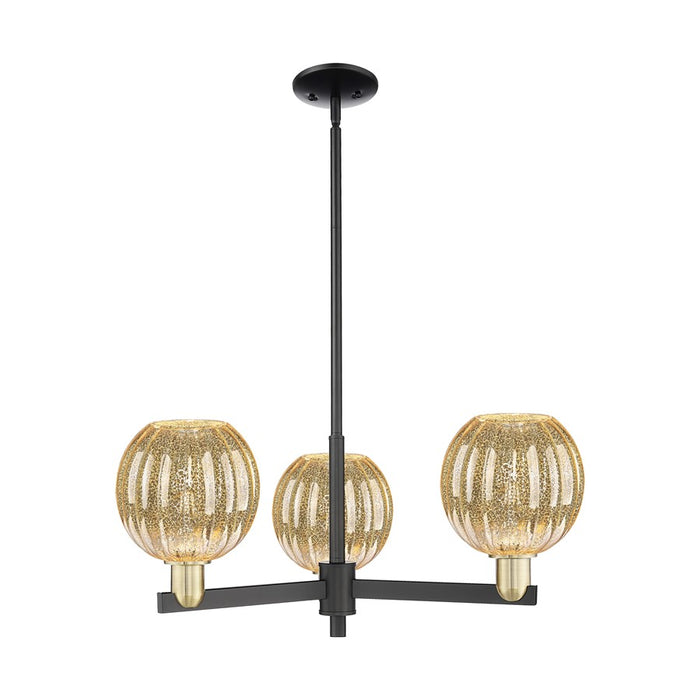 Innovations Preston 3Lt 18" Globe Stem Chandelier, BKS/MC - 716-3CR-BAB-G458-7ME