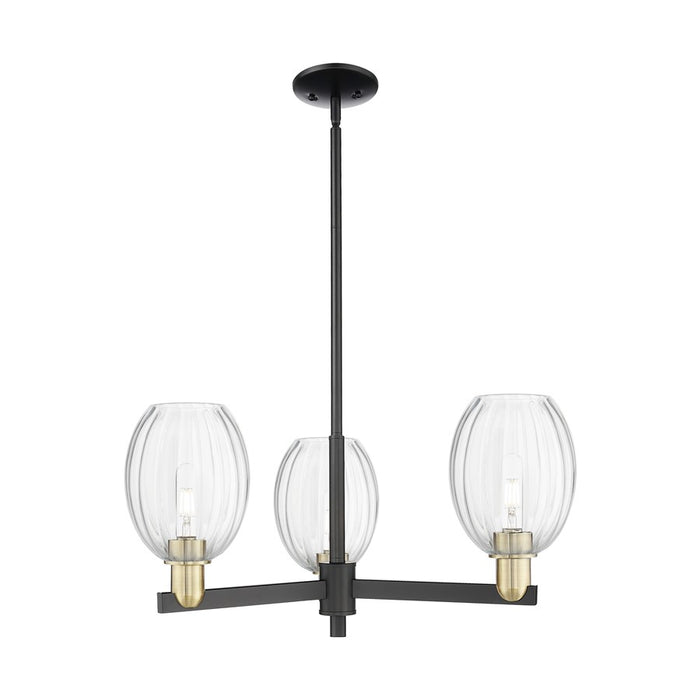 Innovations Preston 3Lt 18" Bell Stem Chandelier, BKS/CL - 716-3CR-BAB-G459-6CL
