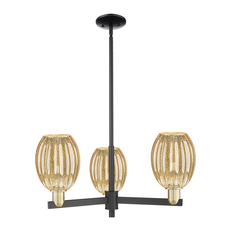 Innovations Preston Bulb 28in 3-Light Pendant | Industrial Black Antique Brass and Mercury Glass | Kitchen Island & Dining | Model 716-3CR-BAB-G459-6ME