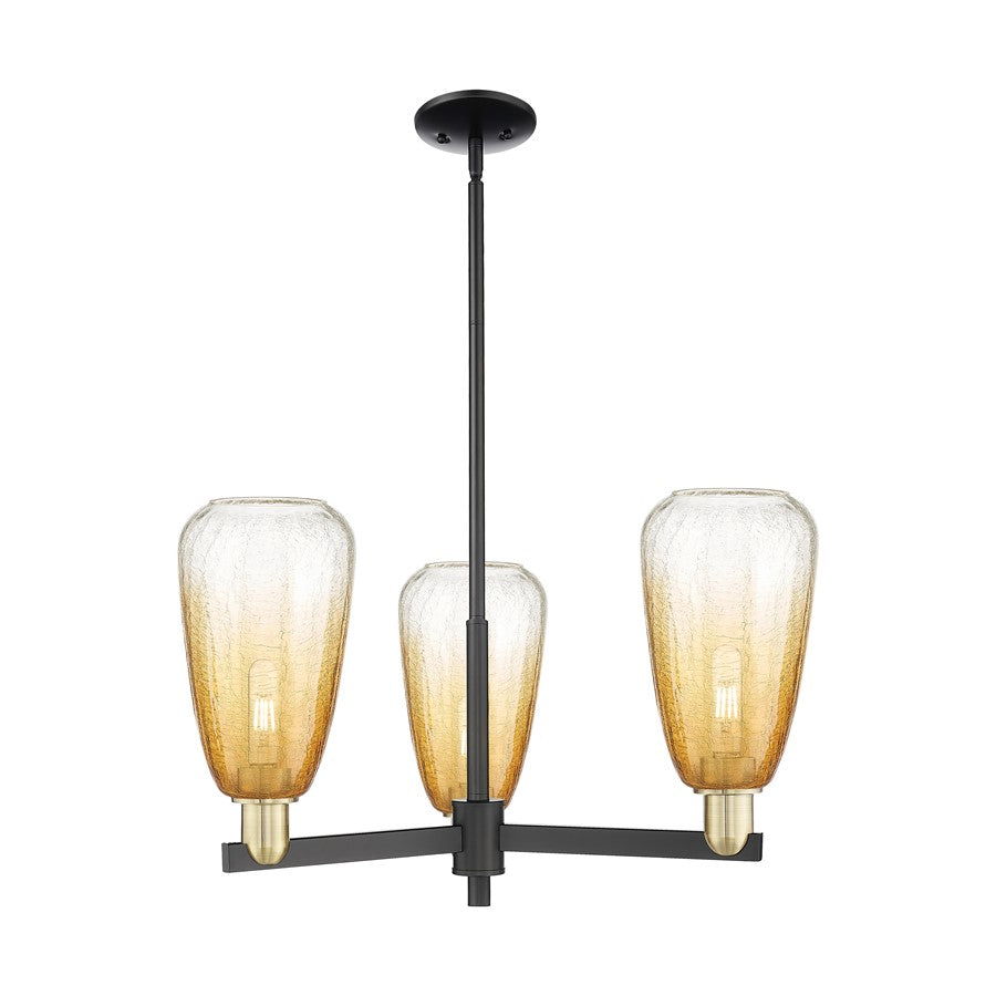 Innovations BH Almond 3Lt 18" Stem Chandelier, BKBS/AM - 716-3CR-BAB-G480-6AM