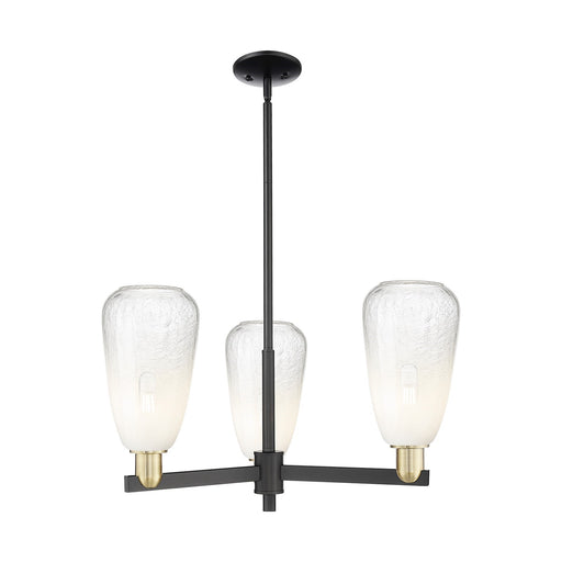 Innovations Brookhaven Almond 28in 3-Light Pendant | Industrial Black Antique Brass Steel and Opal Glass | Kitchen Island | Model 716-3CR-BAB-G480-6OP