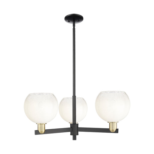 Innovations Brookhaven Globe 30in 3-Light Pendant | Industrial Black Antique Brass and Opal Glass | Kitchen Island & Dining | Model 716-3CR-BAB-G483-8OP