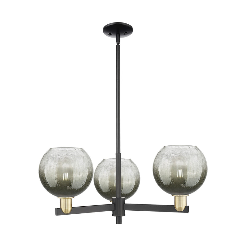 Innovations Brookhaven Globe 30in 3-Light Pendant | Industrial Black Antique Brass and Slate Glass | Kitchen Island & Dining | Model 716-3CR-BAB-G483-8SL