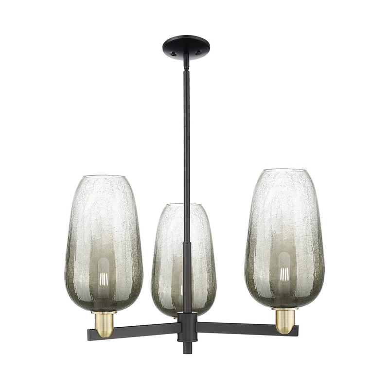 Innovations BH Flute 3Lt 18" Stem Chandelier, BKS/SL - 716-3CR-BAB-G484-7SL