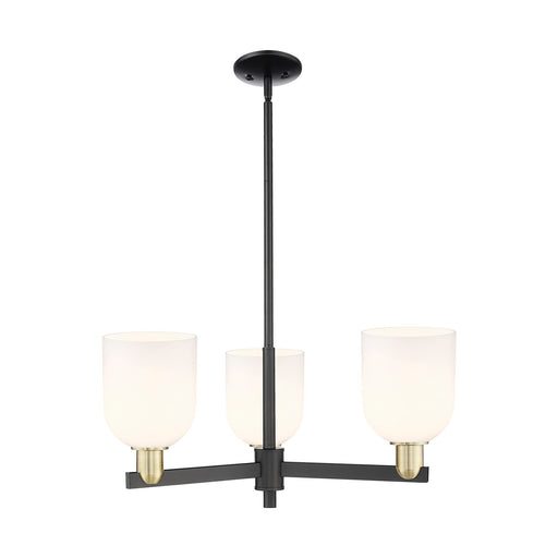 Innovations Bella 27in 3-Light Pendant | Industrial Black Antique Brass and White Glass | Kitchen Island & Dining Room | 27 | Model 716-3CR-BAB-G558-6GWH