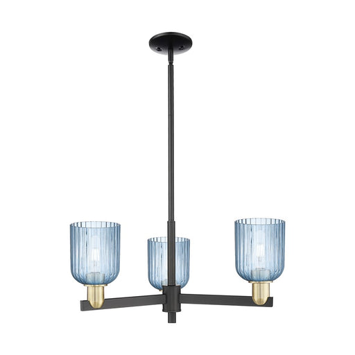 Innovations Bridal Veil 3Lt 18" Chandelier, BKBS/Blue - 716-3CR-BAB-G559-5BL