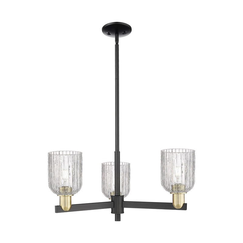 Innovations Bridal Veil 3Lt 18" Chandelier, BKBS/Clear - 716-3CR-BAB-G559-5CL